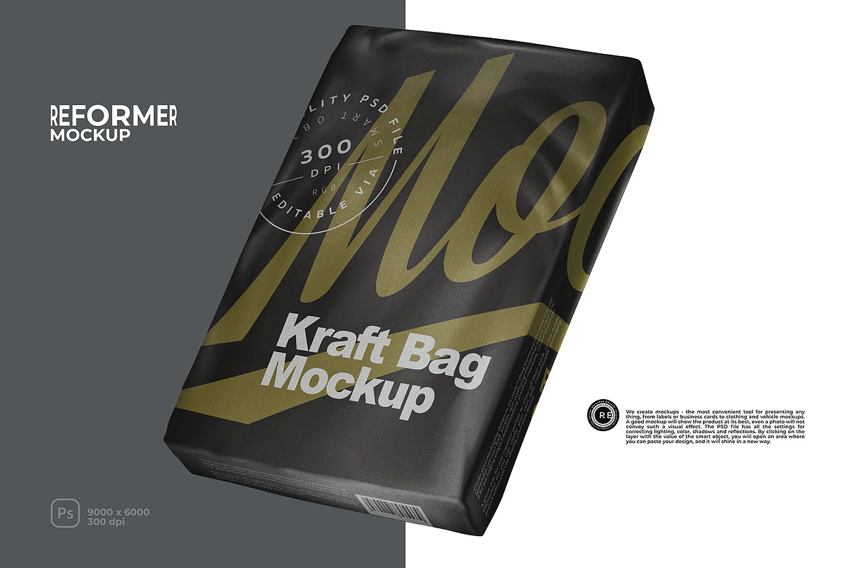 Black Bag Mockup, a Packaging Mockup by Reformer Mockup (Photo 1 of 6)