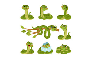 Set of cute cartoon embarrassed, an Animal Illustration by Stock-Smart-Start