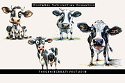 Cartoon Cow PNG Clipart Set, an Animal Illustration by Geniecreativestudio (Thumbnail 4 of 9)