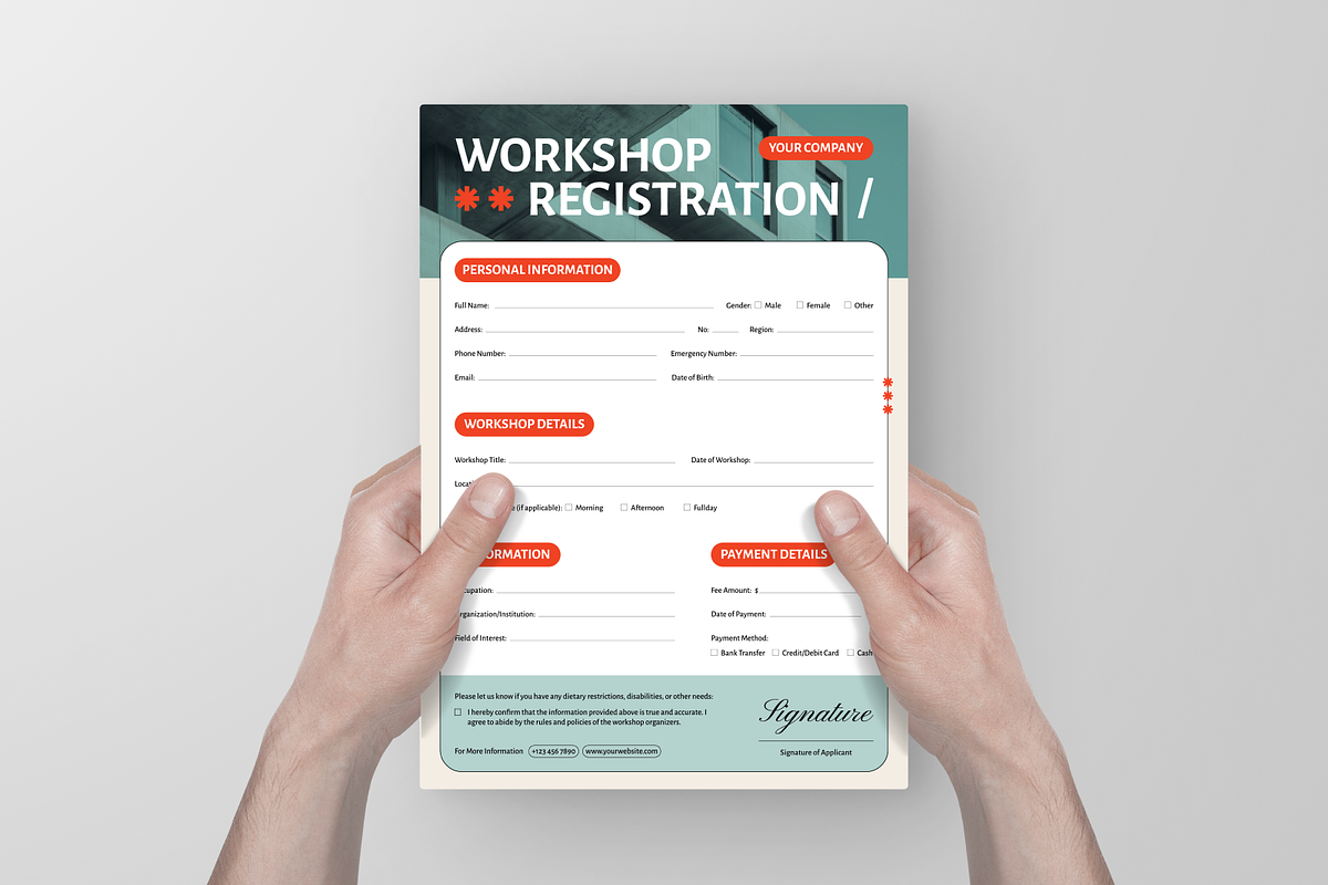 Workshop Registration Form preview 6