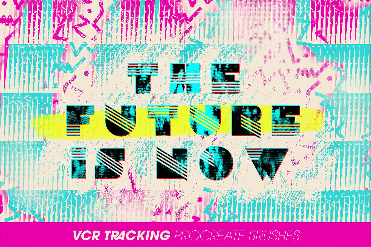VCR Tracking Procreate Brushes, a Brush Add-On by LuOtero (Photo 6 of 6)