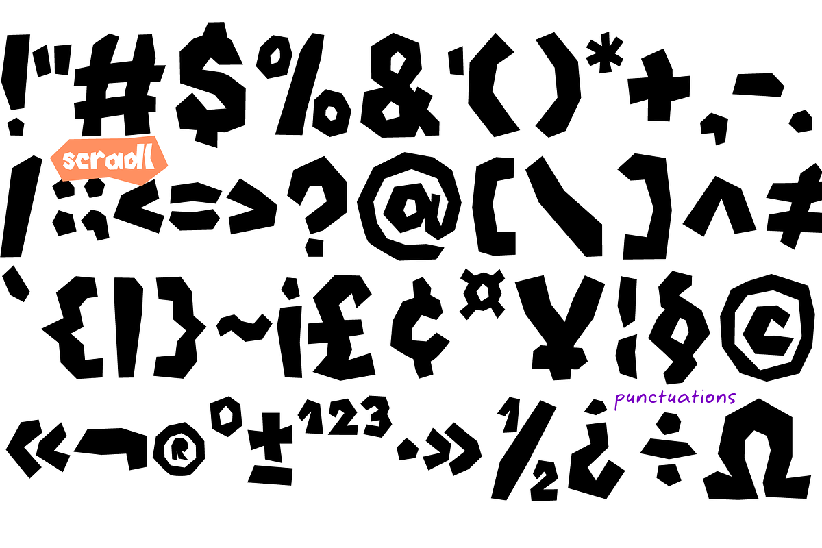 SCRADL. Layered Cutted Font Family., a Symbol Font by Luxfont (Photo 6 of 11)