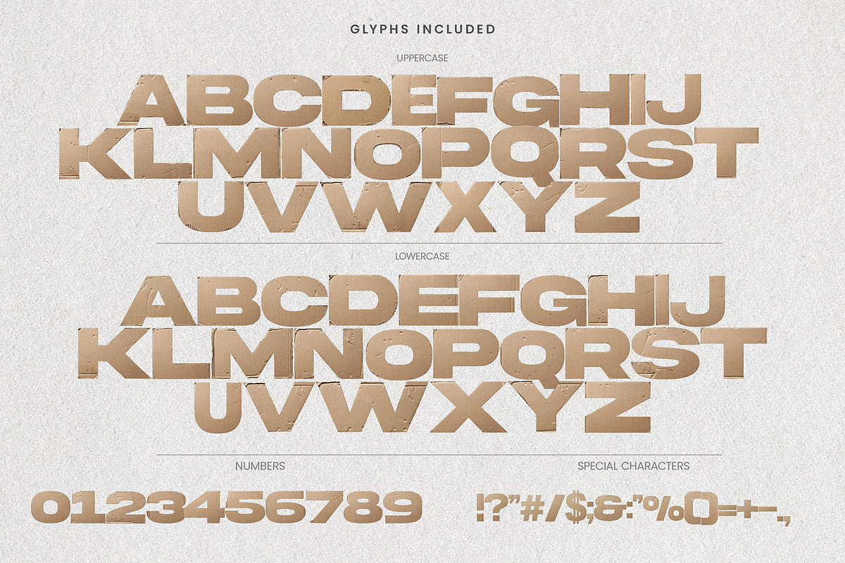 Cardboard - Textured Paper Font, a Symbol Font by AndrewPixelType