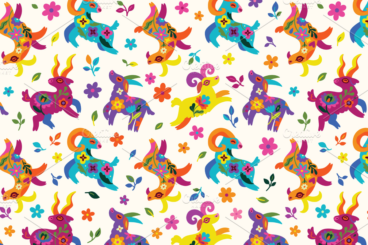Folk Art Goats, an Animal Illustration by PenguinHouse (Photo 9 of 9)