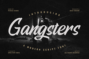 Gangsters – Bold Script Font, a Script Font by Pixesia Studio