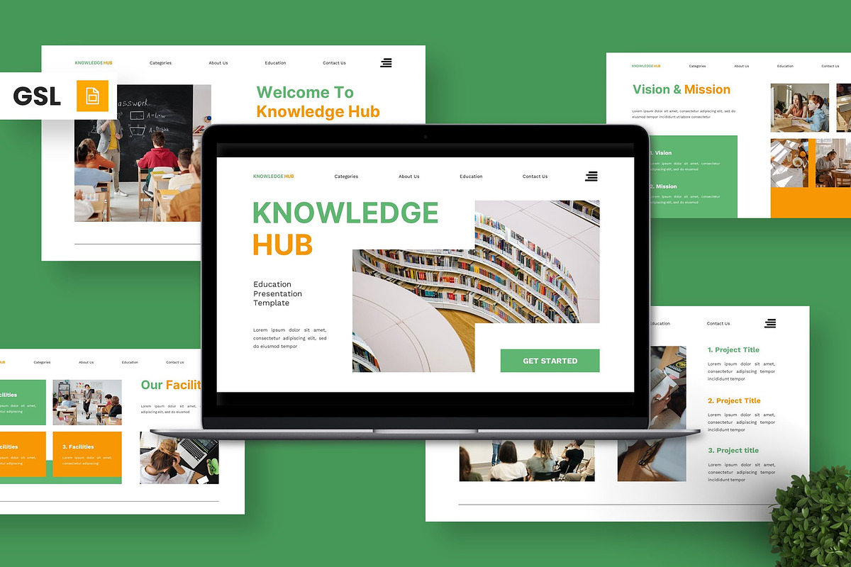 Knowledge Hub - Education GSL, a Presentation Template by Deepslide Studio (Photo 1 of 6)