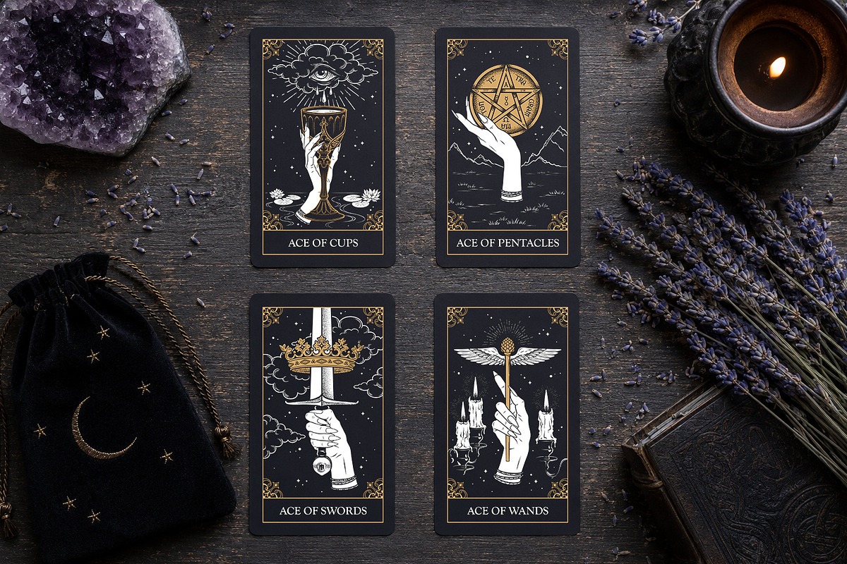 Tarot Major Arcana & Aces Vector Art, a Decorative Illustration by Croisy (Photo 8 of 8)