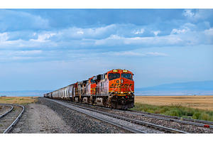 BNSF freight train traveling through, a Transportation Photo by Leonid Andronov