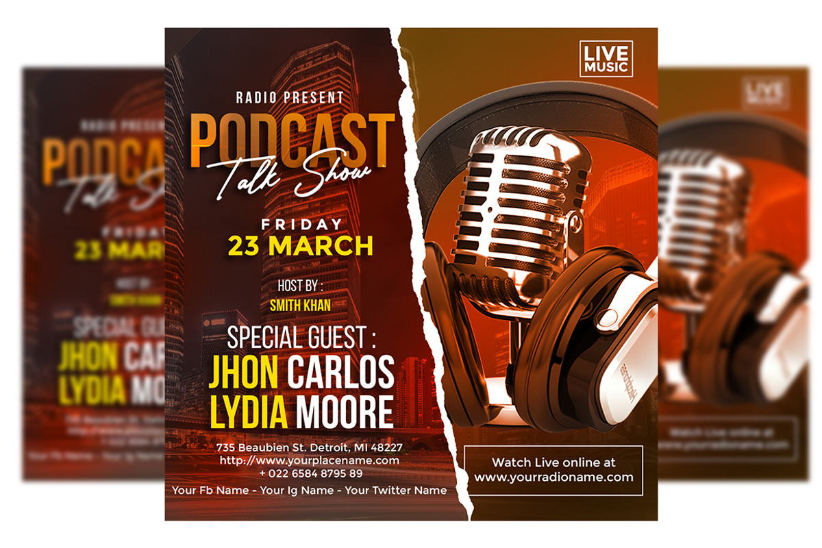Talk show Flyer Template, a Flyer Template by imadeDesign (Photo 2 of 3)