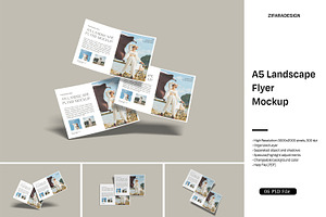 A5 Landscape Flyer Mockup