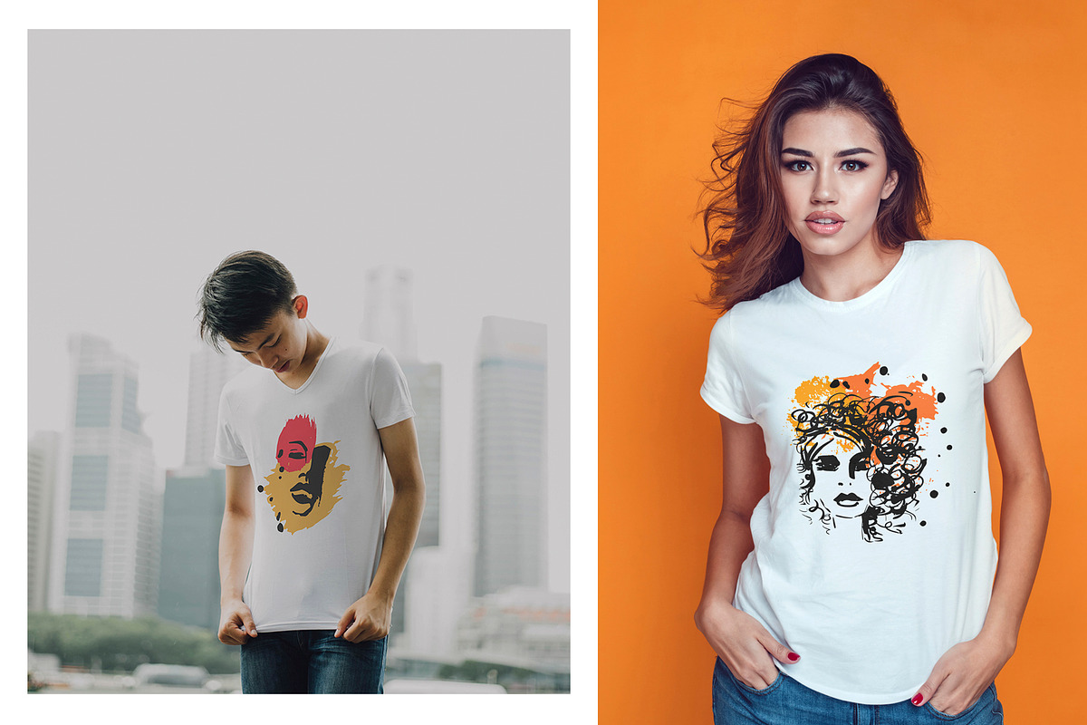 Female faces.T-shirt designs, an Object Graphic by Vera●Suleimanova (Photo 2 of 12)