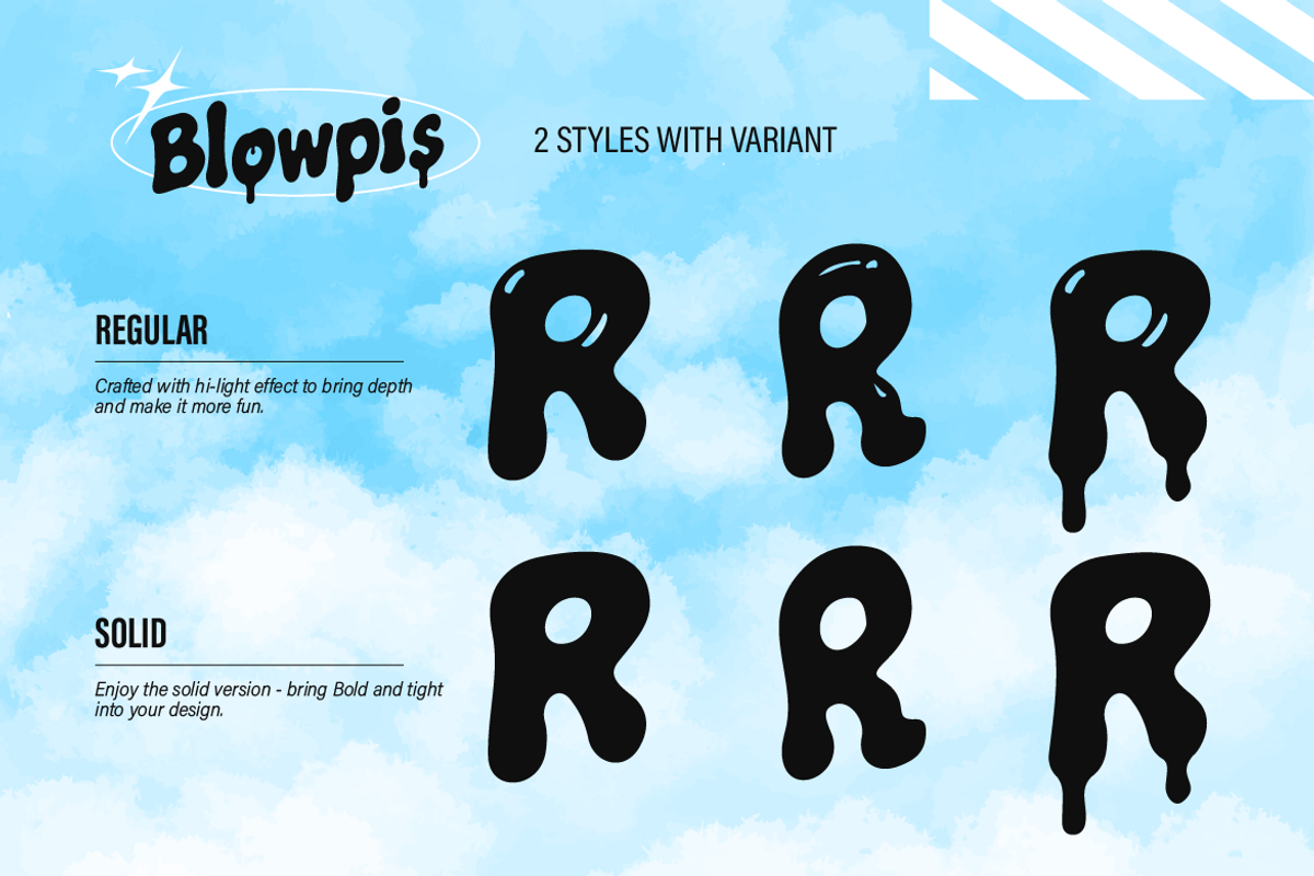 Blowpis - Liquid Bubble Font, a Sans Serif Font by Burntilldead (Photo 5 of 9)