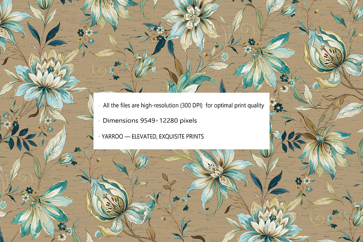 BOTANICAL CHINTZ_ WATERCOLOR PATTERN, a Pattern Graphic by YARROO (Photo 4 of 13)