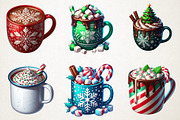 Holiday Hot Cocoa & Mugs Clipart Set, an Illustration by RobertsArt (Thumbnail 2 of 5)