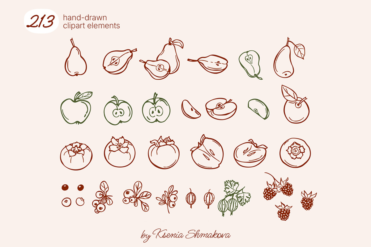 Whimsy Autumn Vector Doodle Clipart, a Seasonal Illustration by Ksenia Shmakova (Photo 4 of 18)