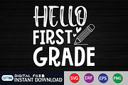 Hello First Grade SVG, an Education Illustration by FunnySVGCrafts (Thumbnail 1 of 3)