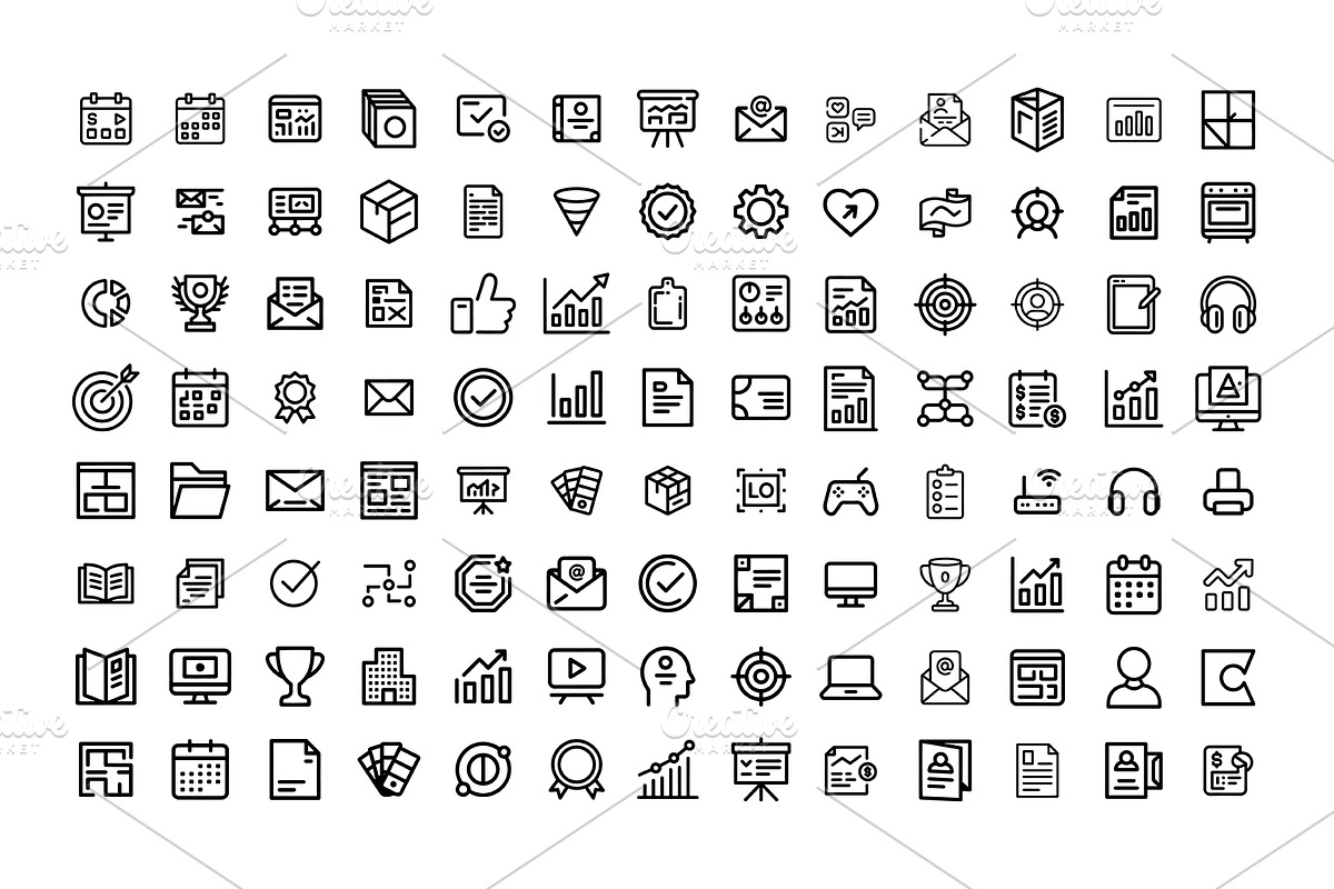 Marketing & Branding Line Icons, an Outline Icon by gstudiovect21 (Photo 2 of 6)