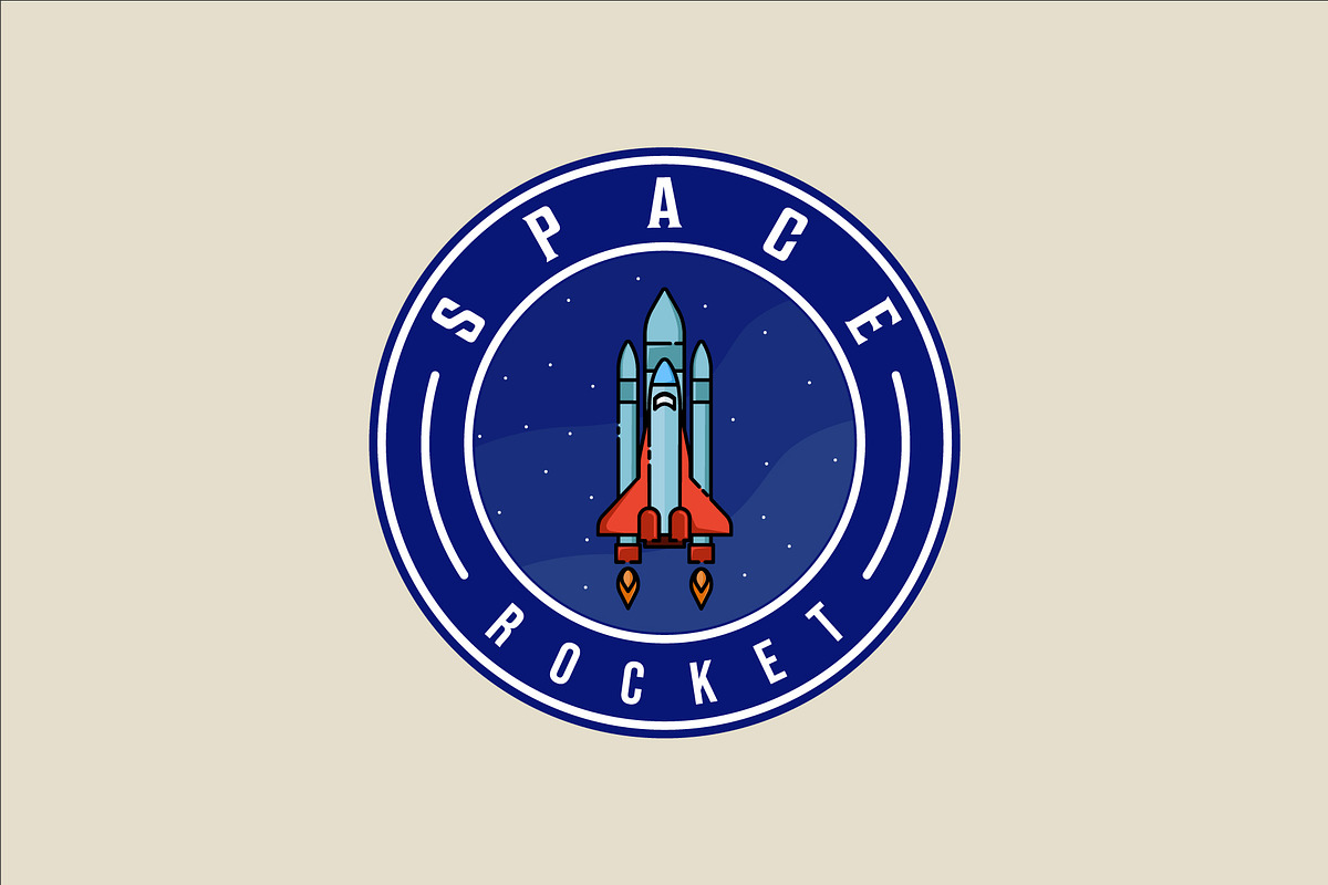 rocket space ship emblem logo vector, a Branding & Logo Template by zyxroun shop