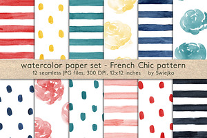 Watercolor Pattern, French Chic