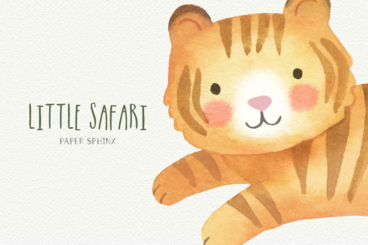 Watercolor Baby Safari Clipart, an Animal Illustration by PaperSphinx (Photo 3 of 3)