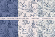 Christmas Toile Seamless Patterns, a Pattern Graphic by Olya Creative (Thumbnail 3 of 21)