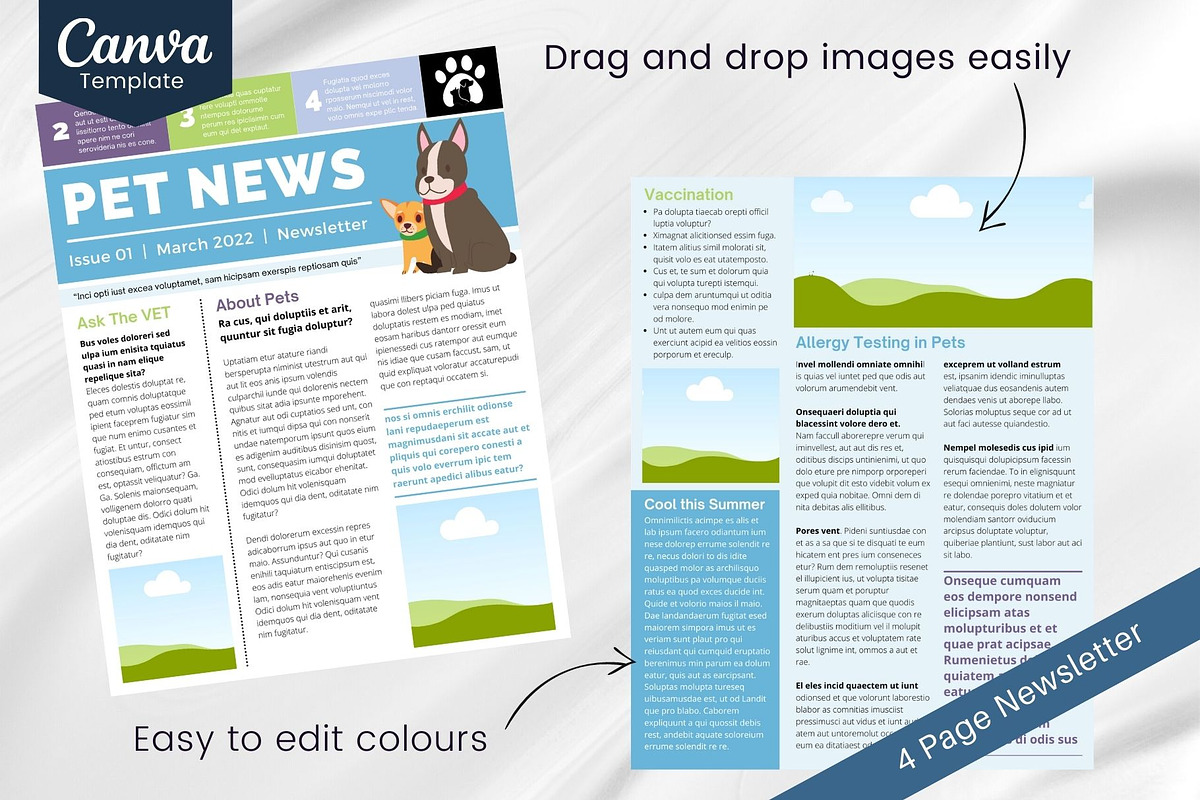 Canva newsletter template for pet care preview 3