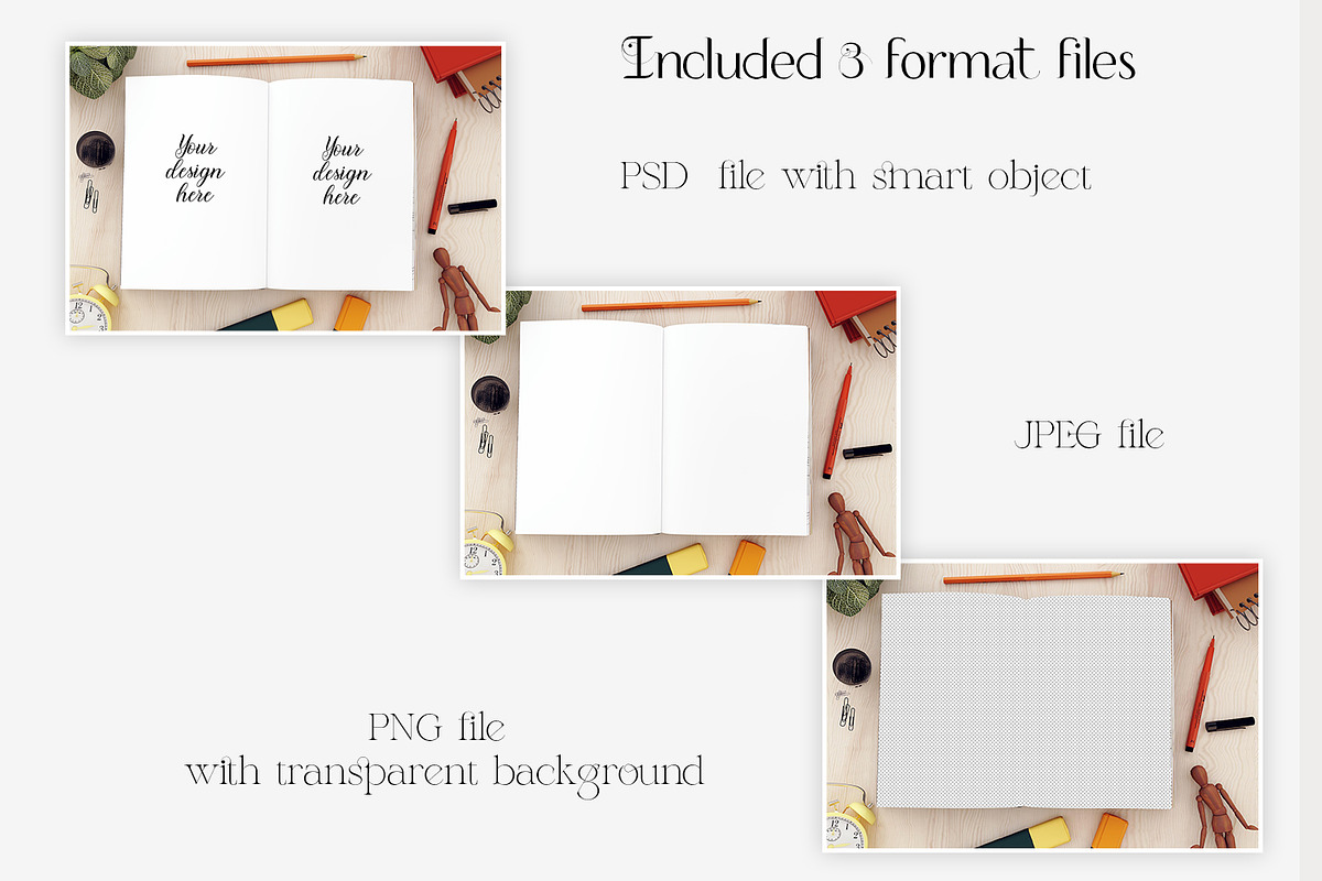 Planner mockup. Notebook mockup., a Print Template by MockupMarket (Photo 2 of 4)