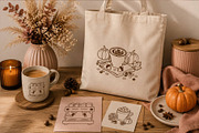 Retro Autumn Coffee Clipart Vector, a Seasonal Illustration by SunnJaneArt (Thumbnail 2 of 19)