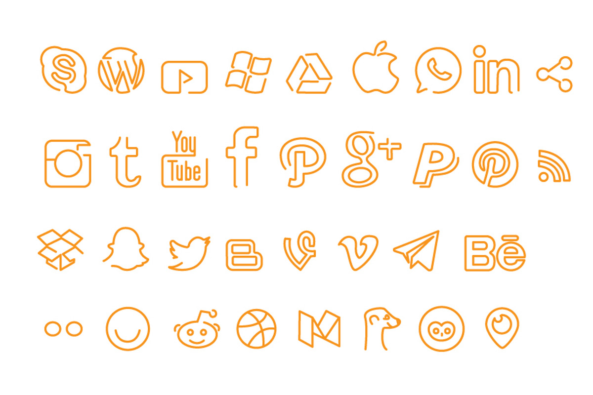 Line Drawn Social Media Icons, an Icon by Juliane Bone Design (Photo 2 of 2)