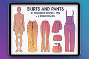 55 Procreate Skirts and Pants Stamps, a Brush Add-On by SmuffizStudio (Thumbnail 1 of 3)