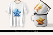 Cartoon Star PNG Clipart Set, an Object Illustration by Geniecreativestudio (Thumbnail 7 of 9)