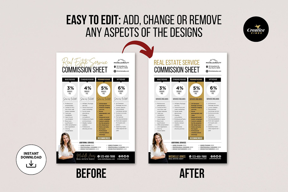Real Estate Commission Template, a Flyer Template by CreativeVinesStore (Photo 6 of 7)