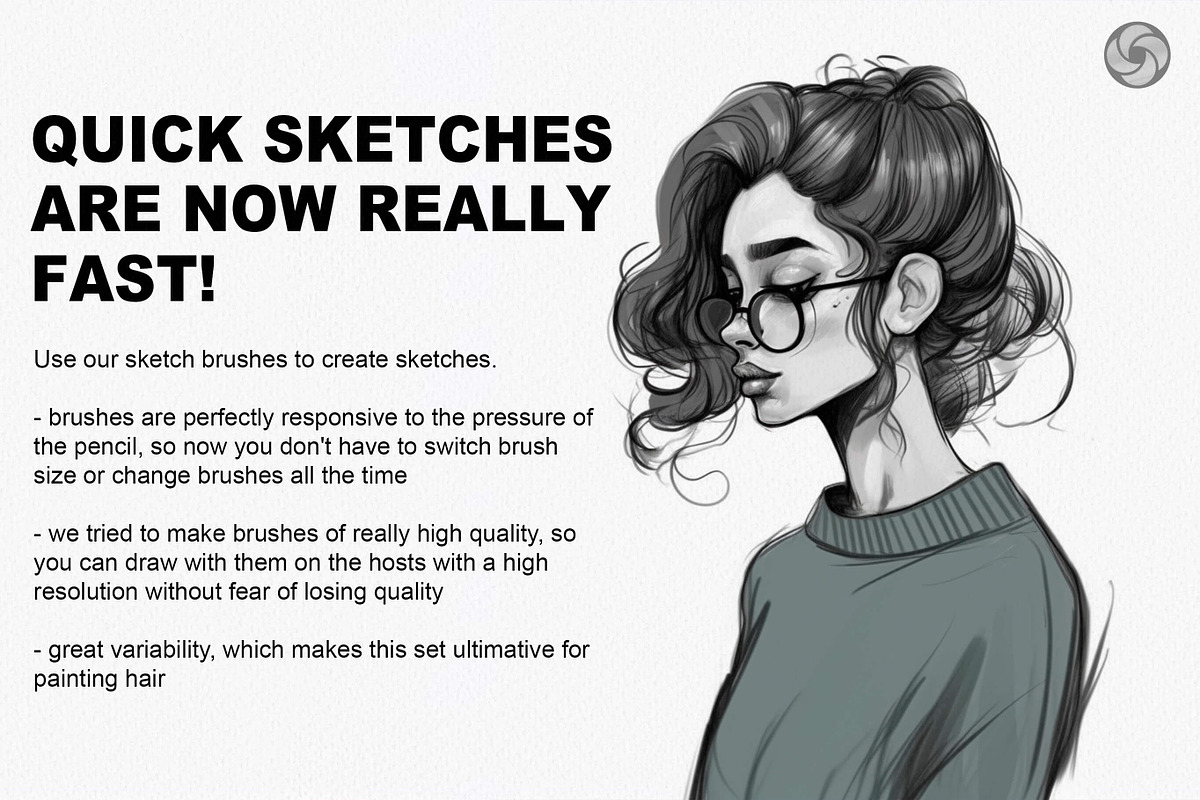 Hair Brushes Procreate, a Brush Add-On by Easy Procreate (Photo 4 of 10)