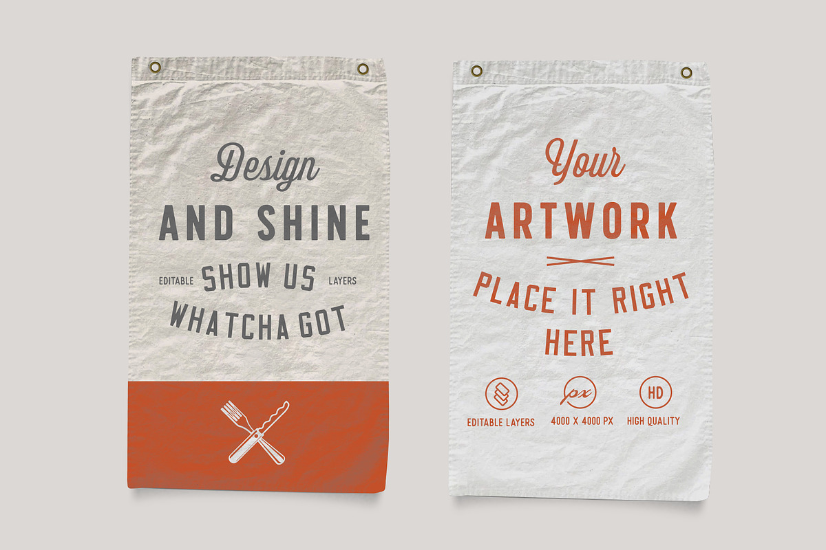 Vintage Custom Flag Mockup, a Household Mockup by TIFFS (Photo 6 of 6)