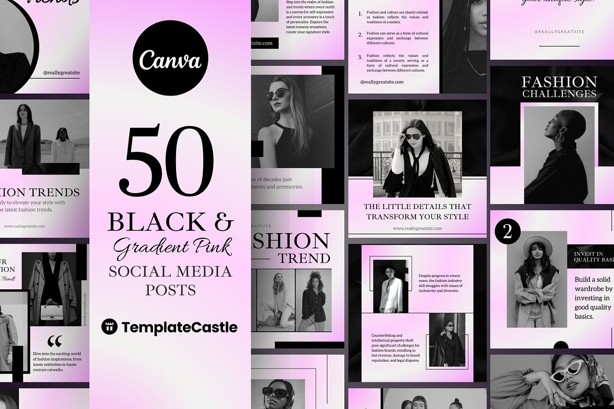 50 Fashion Posts  Canva Templates, a Templates & Theme by TemplateCastleStore (Photo 1 of 10)
