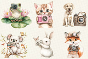 Cute Animals Photographer Clipart, an Illustration by OK Design (Thumbnail 2 of 5)