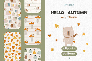 Hello autumn kids graphic collection