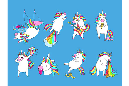 Goofy cartoon unicorns. Funny dumb, an Animal Illustration by winwin.art