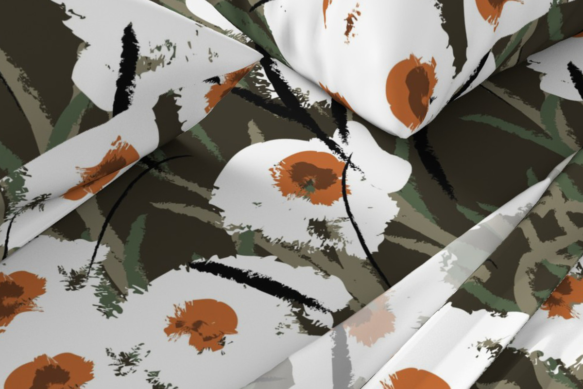 White impressionist flowers pattern, a Pattern Graphic by Nocito Design (Photo 4 of 5)