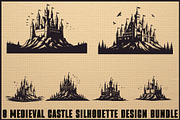 Medieval Castle Silhouette Set, an Illustration by BIPLOB EXPERT (Thumbnail 1 of 9)