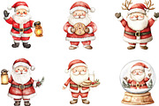 Cute Santa & Holiday Elements Clipar, an Illustration by CraftArtStudio (Thumbnail 2 of 6)