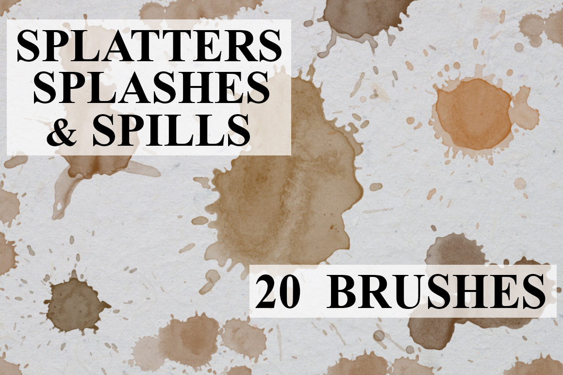Splatters Splashes & Spills, a Brush Add-On by Blue Line Design