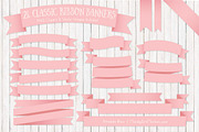 Soft Pink Ribbon Banner Clipart, an Illustration by Amanda Ilkov (Thumbnail 1 of 4)