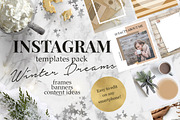 Winter Hygge Instagram templates, a Social Media Template by Instagram templates E.B. (Thumbnail 1 of 4)