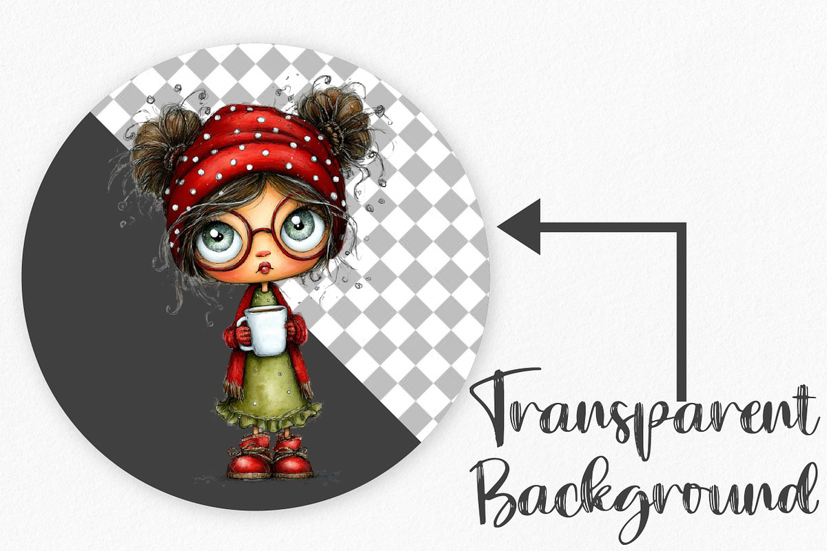 Quirky Christmas Girl Clipart Bundle, an Illustration by Canvas Craft (Photo 2 of 7)