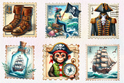 Nautical Pirates Postage Clipart, an Illustration by CreationArt (Thumbnail 3 of 5)