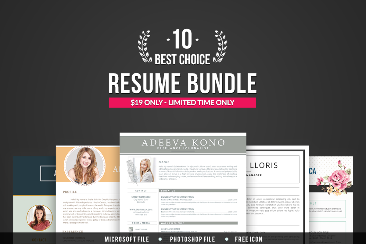 Best Choice Resume Template Bundle, a Resume Template by AdeevaResume