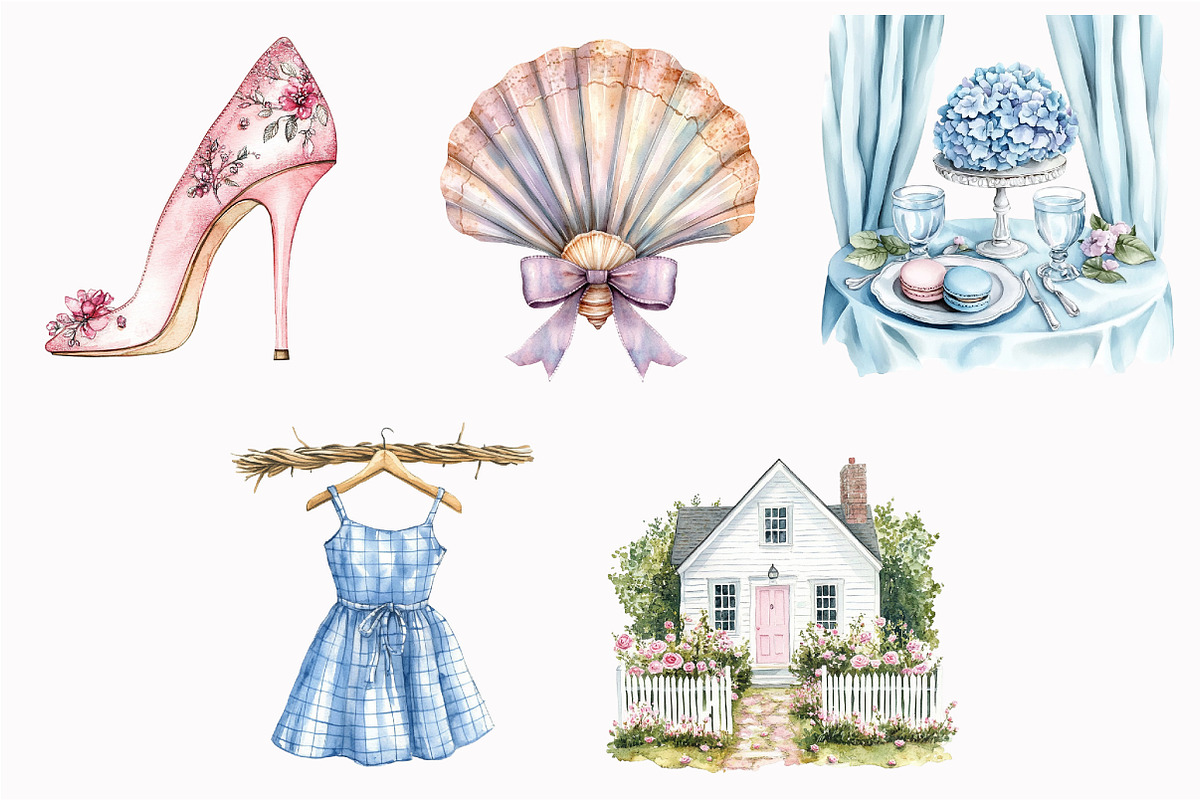 Watercolor Summer Chic Clipart, an Illustration by Design Market (Photo 5 of 5)