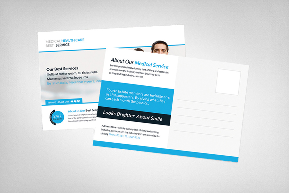 Medical Health Postcard Template, a Card Template by graphicforest (Photo 2 of 3)