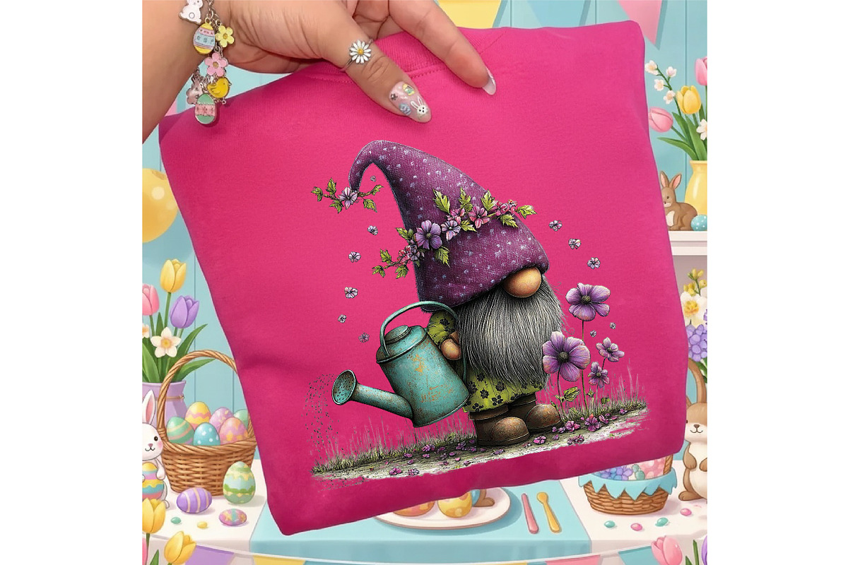 Watercolor Spring Gnome Clipart, an Illustration by designcity5 (Photo 4 of 5)
